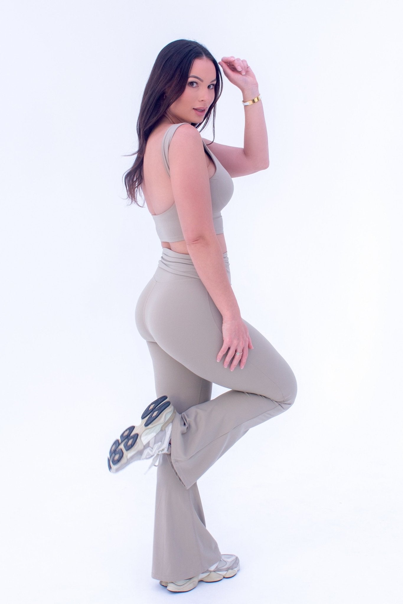 Soft material - Mila Foldable Flare Leggings - Kaluah Boutique